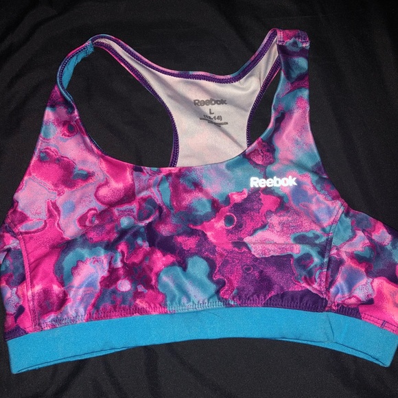 multi colored reebok sports bra - Picture 1 of 3